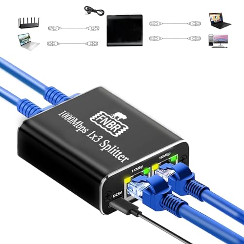 LAN Switch, FNBR LAN Splitter 1 Auf 3 LAN Kabel Splitter Ethernet Splitter LAN Verteiler, Netzwerk Switch 1 auf 3, LAN Switch 3port für,Router, Set-Top Box, Digital TV, Poe Kamera 1000 Mbit/s LAN Switch, FNBR LAN Splitter 1 Auf 3 LAN Kabel Splitter Ethernet Splitter LAN Verteiler, Netzwerk Switch 1 auf 3, LAN Switch 3port für,Router, Set-Top Box, Digital TV, Poe Kamera 1000 Mbit/s von FNBR