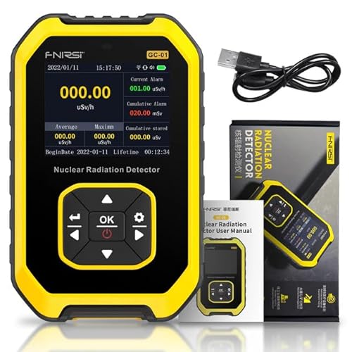 FNIRSI Nuclear Radiation Detector Geiger counter Geiger counter Personal Dosimeter X-ray γ-ray β-ray Radioaktivität Tester Marble Detektor (Gelb) von FNIRSI