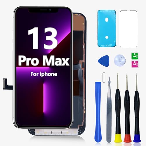 FNKJYND Ersatzbildschirm für iPhone 13 Pro Max A2643 für iPhone 13 Pro Max LCD-Display A2484 A2641 A2644 A2645 Bildschirm Digitizer 3D Touch Montage Reparaturteil von FNKJYND