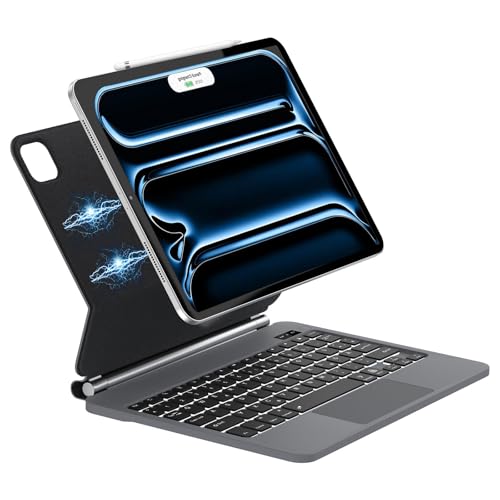 FOGARI iPad Air 13 M2 Tastatur - iPad Air 13 2024 Hülle mit Tastatur, QWERTZ Deutsches Magic Tastatur mit Touchpad,7-Farbige Beleuchtung für iPad Pro 12.9 (6/5/4/3 Gen),Schwarz von FOGARI