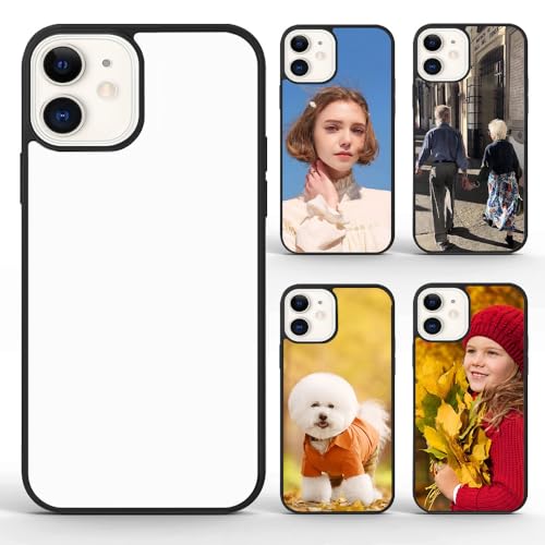 FOQENCCI 5 Stück iPhone 12 Hülle iPhone 12 Pro Sublimation Blank Case DIY Heat Press Handyhülle Weiches TPU + Aluminium Stoßfest Schutz Slim Cover Anti-Rutsch 15,5 cm von FOQENCCI