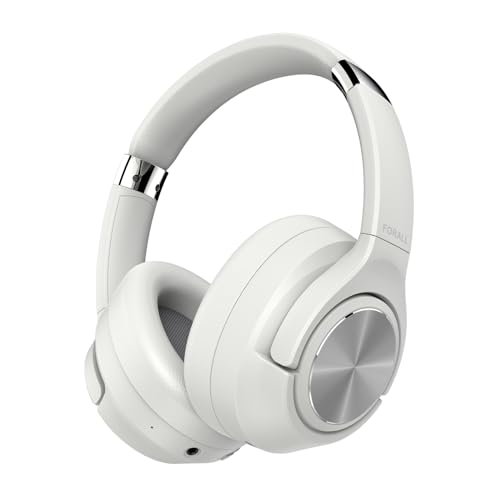 FORALL Bluetooth Kopfhöre Over Ear mit Hybride Noise Cancelling Kopfhörer, Multi-Modus Geräuschunterdrückung, 60 Spielzeit, Hi-Res Audio U35 Kabellos Kopfhörer (Weiß) von FORALL