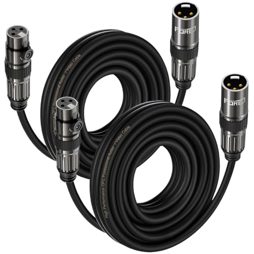 FORE Mikrofonkabel XLR Stecker auf XLR Busche Kabel 3m 2-Stück von FORE