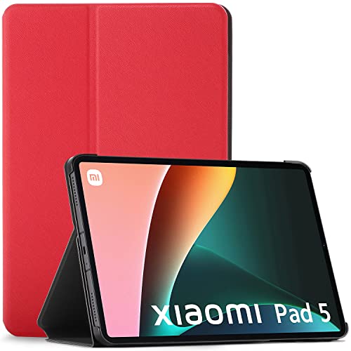 Forefront Cases Hülle für Xiaomi Pad 5 / Pad 5 Pro - Schutz Xiaomi Pad 5 Hülle Ständer - Rot - Dünn & Leicht, Auto Schlaf/Wach, Xiaomi Pad 5 / Xiaomi Pad 5 Pro 11-Zoll 2021 Schutzhülle, Tasche von FOREFRONT CASES