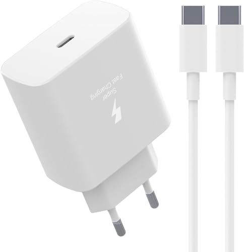 45W USB C Ladegerät für iPhone 16 15, Super Fast Charger mit 2M Ladekabel Typ C zu C Handy Netzteil Adapter für iPhone 16 15 ProMax Plus/iPad, Samsung Galaxy, Huawei (Weiß) von FORETOO