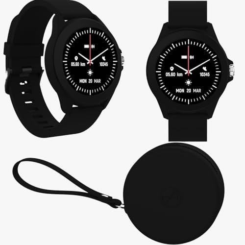 FOREVER Colorum CW-300 Schwarz Smartwatch Wasserdicht IP68 - Pulsuhr mit Schrittzähler Schlaftracker Kalorienzähler - Lange Akkulaufzeit - Android/iOS Sportuhr Damen Herren Unisex Stilvolles Design von FOREVER