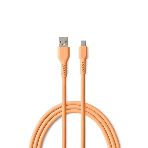 Forever Colorum USB auf USB C Kabel 60W Pfirsichfarben - 1,8m Ladekabel USB C USB A für Laden und Datensynchronisation 2.0 480 Mbps - Schnellladekabel USB C auf USB A für Smartphones Tablet und Laptop von FOREVER