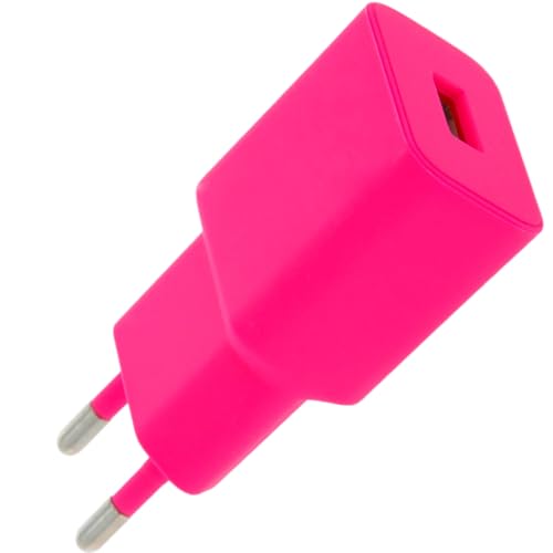 Setty Netzteil Ladegerät 1x USB 2,4A Charger passt für alle Handy, Smartphones, Tablets, UVM, Ladeadapter, Wandladegerät Steckdosenadapter iPhone, Samsung, Huawei (rosa) von FOREVER