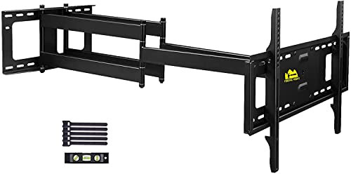 FORGING MOUNT TV Wandhalterung mit 109cm Langer Reichweite Doppelter Gelenkarm Voll Bewegung Neigbar Schwenkbar TV Halterung für 50-90 Zoll Flach-/Kurven-Fernseher Belastung 75kg Max. VESA 600x400mm von FORGING MOUNT