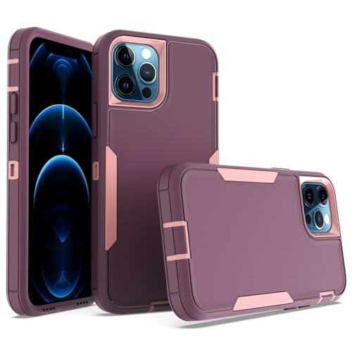 FORLUZ Hülle für iPhone 15 14 13 12 11 Pro Max 12 13 Mini 6 S 6S 7 8 Plus Stoßfeste Matte Telefonstoßstange Hybrid-Schutzhülle, Violettrot, für iPhone14 Pro Max von FORLUZ