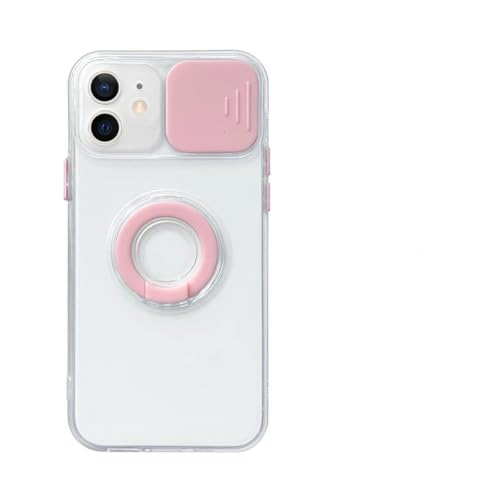 FORLUZ Transparente Schutzhülle mit Ringhalterung und Ständer für iPhone 12 Pro Max Mini 11 X XS XR 7 8 Plus SE 13 14 Softcover, Pink, für iPhone 8 Plus von FORLUZ