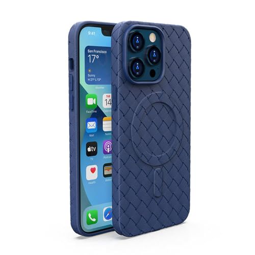 FORLUZ Wärmeableitungsweben Atmungsaktive Gitterhülle für iPhone 11 12 13 14 15 Pro Max Magnetisches Ladegerät Weiche Silikonhülle, Marineblau, Für iPhone 12 von FORLUZ