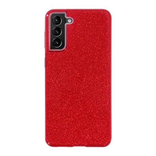 Glitzerhülle für Samsung Galaxy S24 Ultra S23 Plus S22 S21 S20 FE A54 5G A34 A14 A13 A51 A71 A52 A72 A32 Cover, rot, für S22 von FORLUZ