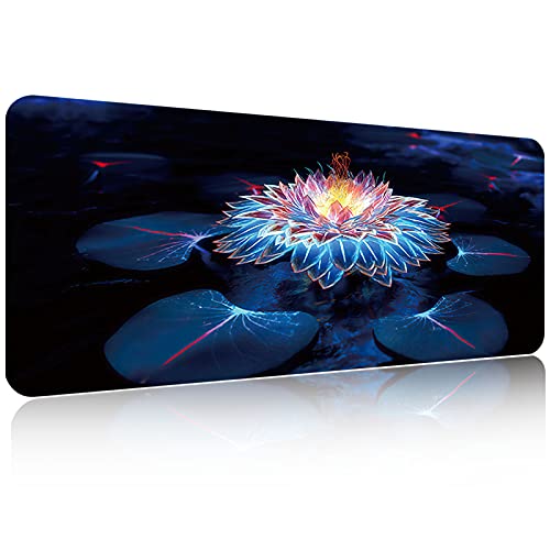 FORRICA Mauspad XXL 900x400x3MM Groß Gaming Mousepad Verdicktes Wasserdicht rutschfeste Tastatur Pad Schreibtischunterlage Schreib Mat Geeignet für Zuhause Büro Blume J von FORRICA