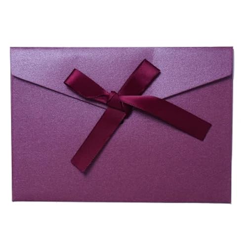 Umschläge für Karten, Papierumschläge, Perlpapier, Hochzeit, Business, Einladungsumschläge, Geschenkumschläge, Lila und Rot, 17,5 x 12,8 cm, 10 Stück von FOSANGNANTU