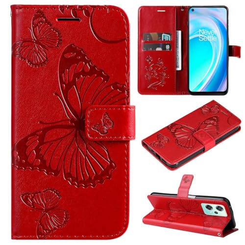 FQYTECLLF Case for OnePlus Nord CE 2 Lite 5G,Geprägte Schmetterling Design PU Leder Flip Geldbörse Stand Card Slots Case for OnePlus Nord CE 2 Lite 5G (6.59")(2022) von FQYTECLLF