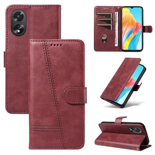 FQYTECLLF Case for Oppo A38,T-förmige Druckleitung Design PU Leder Flip Geldbörse Stand Card Slots Fall für Oppo A38 (6.56")(2023) von FQYTECLLF