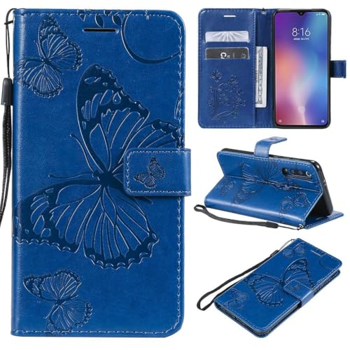 FQYTECLLF Case for Xiaomi Mi 9 SE,Geprägte Schmetterling Design PU Leder Flip Geldbörse Stand Card Slots Case for Xiaomi Mi 9 SE (5.97")(2019) von FQYTECLLF