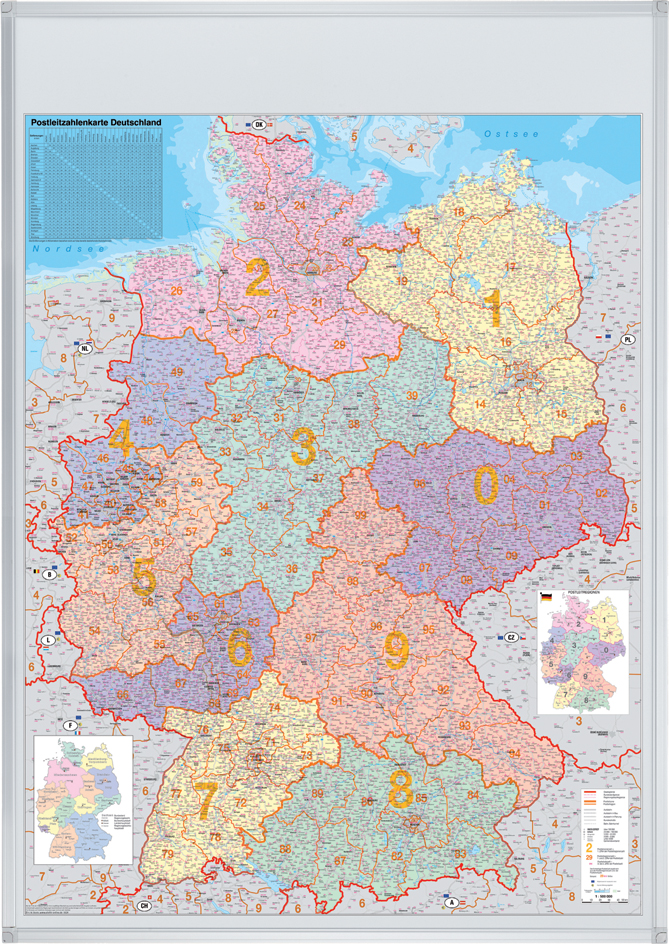 FRANKEN Deutschland Postleitzahlen-Karte, pinnbar von FRANKEN