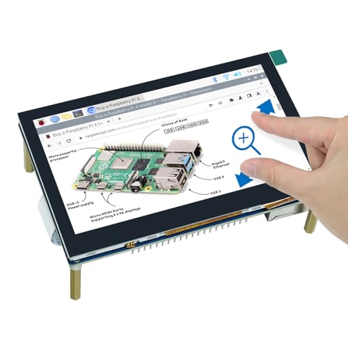 FREENOVE 4.3 Inch Touchscreen Monitor for Raspberry Pi 5 4 B 3 B+ A+, 800x480 Pixel IPS Display, 5-Point Touch Capacitive Screen, Driver-Free MIPI DSI Port von FREENOVE