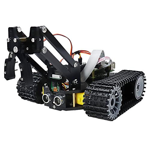 FREENOVE Tank Robot Kit for Raspberry Pi 5 4 B 3 B+ Zero 2 W, Crawler Chassis, Grab Objects, Ball Tracing, Line Tracking, Obstacle Avoidance, App Control, Camera, Servo (Raspberry Pi NOT Included) von FREENOVE