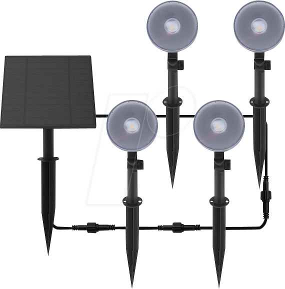 SOLAR OC-GL039B - 4er Pack LED-Solarleuchte, schwarz, IP65, 3000 K von SHENZHEN OECO