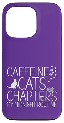 Coffein Cats & Chapters My Midnight Routine Night Cat Owl Hülle für iPhone 13 Pro von FRESAN Cozy Bookworm Cat Owner Coffee Book Lovers