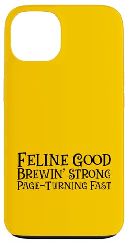 Hülle für iPhone 13 Feline Good Brewin' Strong Page-Turning Fast Coffein Addict von FRESAN Cozy Bookworm Cat Owner Coffee Book Lovers