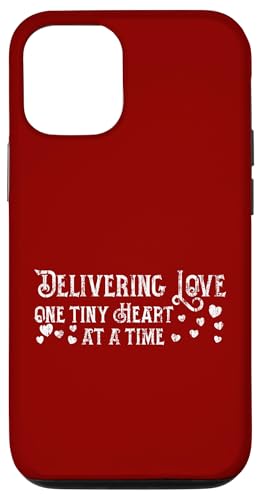 Delivering Love, One Tiny Heart at a Time Grunge Hebamme Hülle für iPhone 12/12 Pro von FRESAN Cute Caring Hearts NICU Nurse Newborn Baby