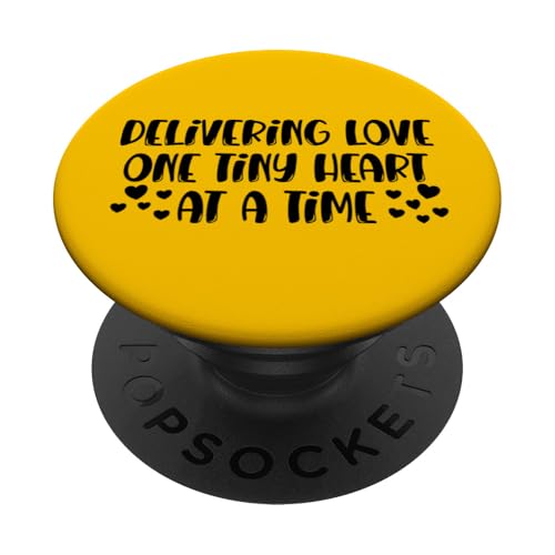 Delivering Love, One Tiny Heart at a Time Hebamme PopSockets Klebender PopGrip von FRESAN Cute Caring Hearts NICU Nurse Newborn Baby