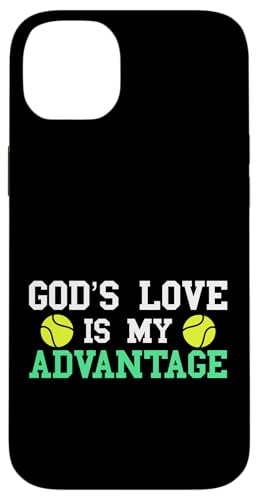 Hülle für iPhone 14 Plus God's Love is My Advantage Christian Tennis Jesus Christus von FRESAN God Funny Tennis Player Trainer Sport Game