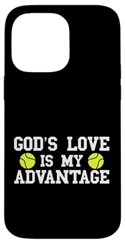 Hülle für iPhone 14 Pro Max God's Love is My Advantage Christian Tennis Jesus Christus von FRESAN God Funny Tennis Player Trainer Sport Game