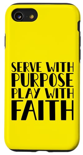 Hülle für iPhone SE (2020) / 7 / 8 Serve with Purpose Play with Faith Christian Jesus Christus von FRESAN God Funny Tennis Player Trainer Sport Game