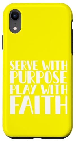 Hülle für iPhone XR Serve with Purpose Play with Faith Christian Jesus Christus von FRESAN God Funny Tennis Player Trainer Sport Game