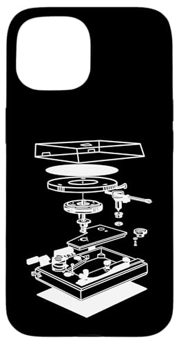 Hülle für iPhone 15 Plattenspieler Musik Drehteller Schematische Diagramm DJ von FRESAN Musician Dj Turntable Schematic Diagram