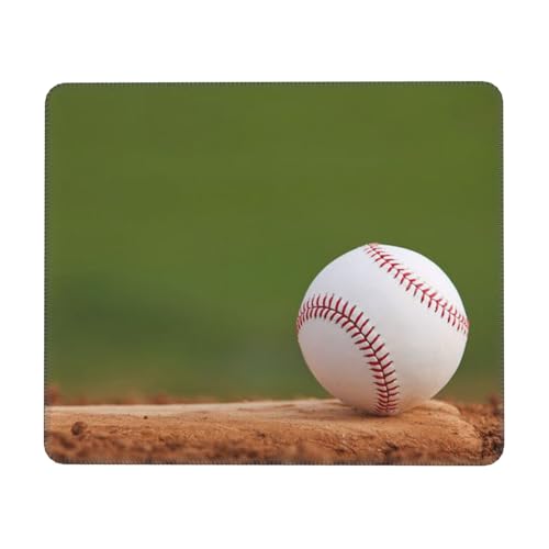 FROON Baseball-Mauspad mit genähtem Rand, rutschfeste Gummiunterseite, hochwertig strukturiertes und wasserdichtes Mauspad für Computer, Laptop, Büro und Zuhause, 30 x 25 cm, 3 mm von FROON