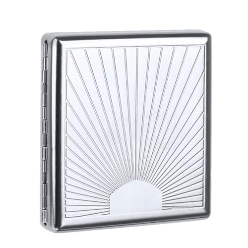 Metal Cigarette Case Box Holds 20 Cigarettes 84mm Silver Metal Portable Pocket Carrying Cigarette Box for Men and Women (C) von FSF.SDVC