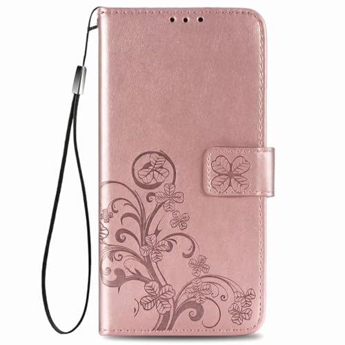 FTRONGRT Hülle Kompatibel mit Samsung Galaxy S25 Ultra, mit Kartensteckplatz, Handyhalter, PU Leder Magnetverschluss Schutzhülle Kompatibel mit Samsung Galaxy S25 Ultra - Roségold von FTRONGRT