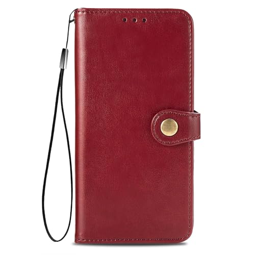 FTRONGRT Hülle Kompatibel mit vivo V40 Pro, Kartensteckplatz, Halterung, Brieftasche, Magnetisches PU-Leder Schutzhülle Kompatibel mit vivo V40 Pro - Rot von FTRONGRT