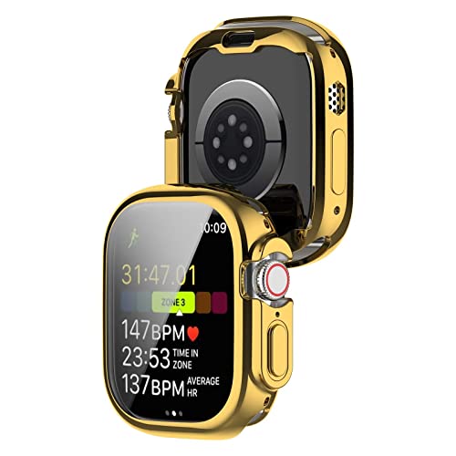 FTRONGRT Hülle für Apple Watch Ultra 49mm, All-Inclusive-Schutz mit Weicher TPU-Beschichtung, Uhrengehäuse, Stoßfest, Hülle für Apple Watch Ultra 49mm Smartwatch.Gold von FTRONGRT