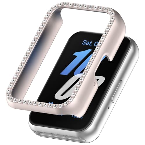 FTRONGRT Hülle für Samsung Galaxy Fit 3, Halbe Packung PC-Diamant-Uhrenschutzhülle, Stoßfest, Hülle für Samsung Galaxy Fit 3 Smartwatch. Sternenlichtfarbe von FTRONGRT