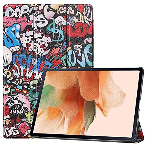 FTRONGRT Hülle für Samsung Galaxy Tab S7 FE Tablette,Ultradünne, Exquisite Erscheinung,mit Standfunction,für Samsung Galaxy Tab S7 FE Tablette -Graffiti von FTRONGRT