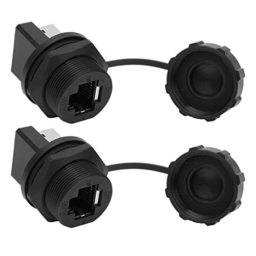 FTVOGUE 2 Stück RJ45-Stecker, IP67, Wasserdicht, Ethernet-Kabel-Adapter, Flammhemmend, für LED-Anzeigesysteme, Fabrikautomatisierungssysteme von FTVOGUE