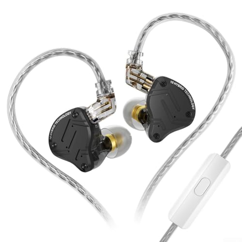 FUBESK Für KZ ZS10 Pro X Hochleistungs-Ohrhörer mit maßgeschneiderten Balanced Armature-Treibern, ideal für Audiophile, die Sound suchen (mit Mikrofon) von FUBESK