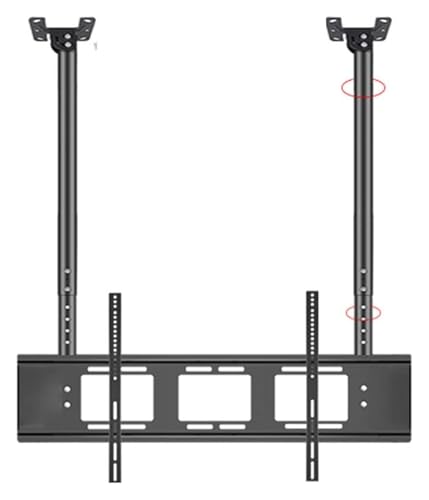 Doppelte Stange, verstellbare neigbare TV-Halterung, geeignet for 55–86 Zoll große LED-Bildschirme, verstellbare TV-Tisch-TV-Deckenhalterung, Abstand der Installationslöcher: innerhalb von 800 x 400 m von FUNDESEE