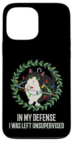 Hülle für iPhone 13 Pro Max Lustige Weihnachtsbeleuchtung mit lustiger Katze, lustige Haustiere von FUNNY CAT CLOTHING