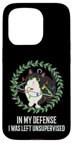 Hülle für iPhone 15 Pro Lustige Weihnachtsbeleuchtung mit lustiger Katze, lustige Haustiere von FUNNY CAT CLOTHING