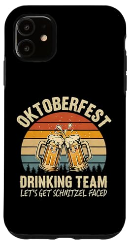 Hülle für iPhone 11 Oktoberfest Trinkteam Lets Get Schnitzel Faced Deutsch von FUNNY OKTOBERFEST PRODUCTS