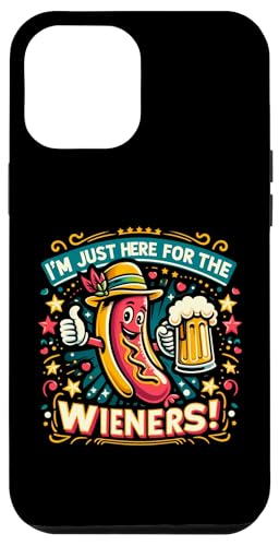 Hülle für iPhone 15 Pro Max Lustiges Oktoberfest-Wortspiel mit der Aufschrift "I'm Just Here For The Wieners Hotdog" von FUNNY OKTOBERFEST PRODUCTS