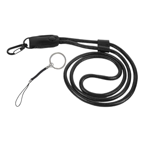 FUNOMOCYA Verstellbare Schwarze PU Lanyard Mit Schlüsselanhänger Für Ausweise Und Schlüssel Robust Und Praktisch Für Den Täglichen Gebrauch von FUNOMOCYA